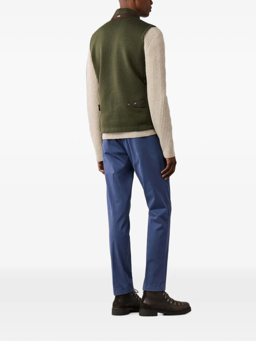 Hackett London Windsor bodywarmer met vlakken Groen