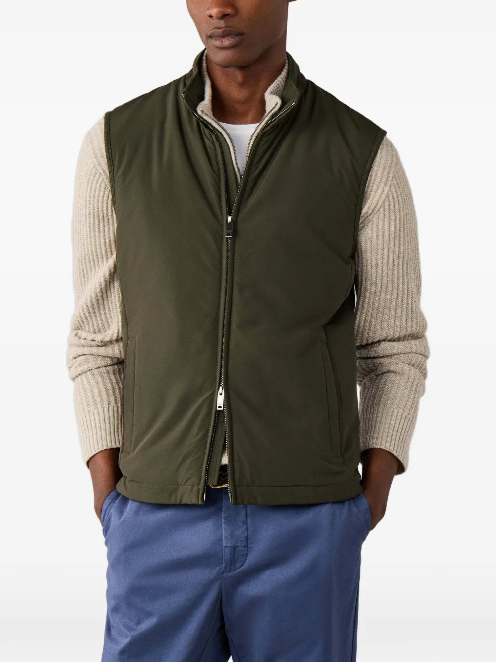 Hackett London Windsor bodywarmer met vlakken Groen