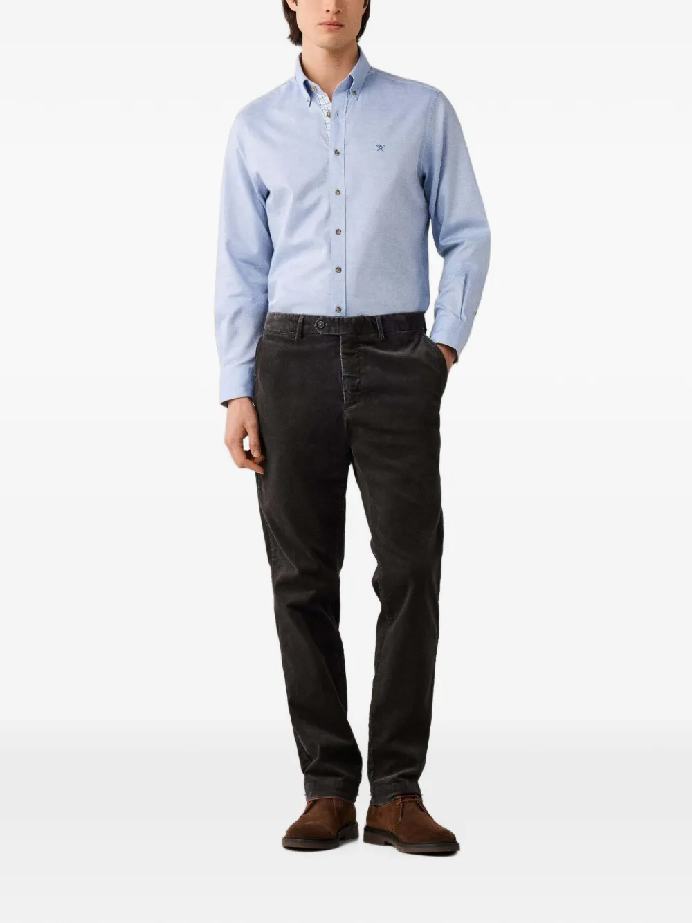 Hackett London Brompton button-down overhemd Blauw