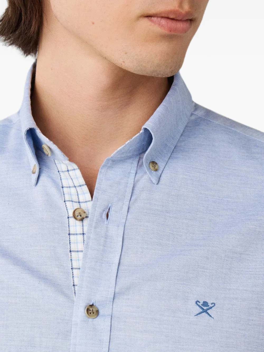 Hackett London Brompton button-down overhemd Blauw