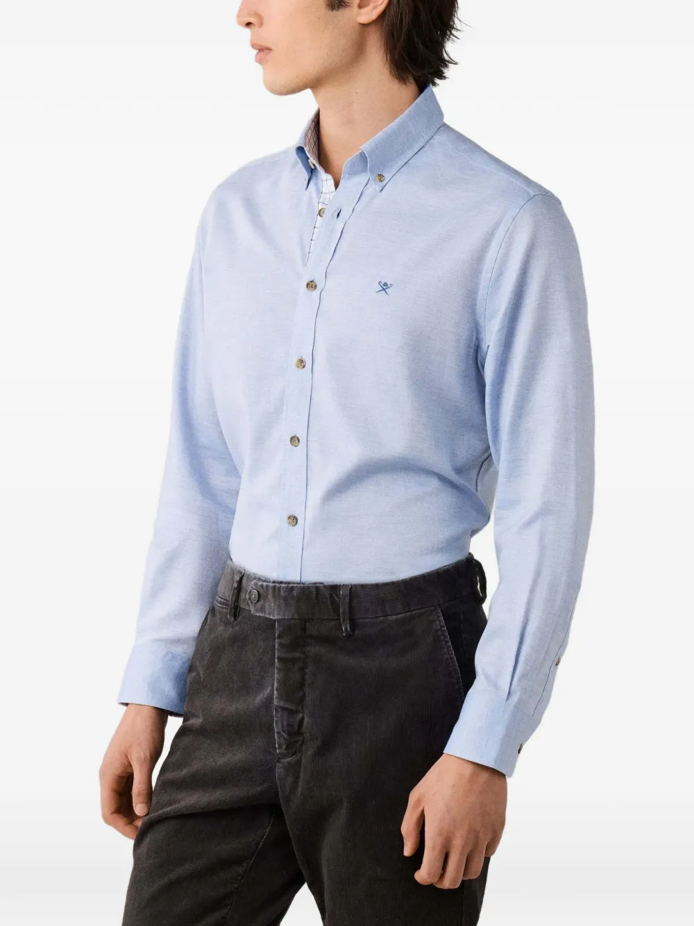 Hackett London Brompton button-down overhemd Blauw
