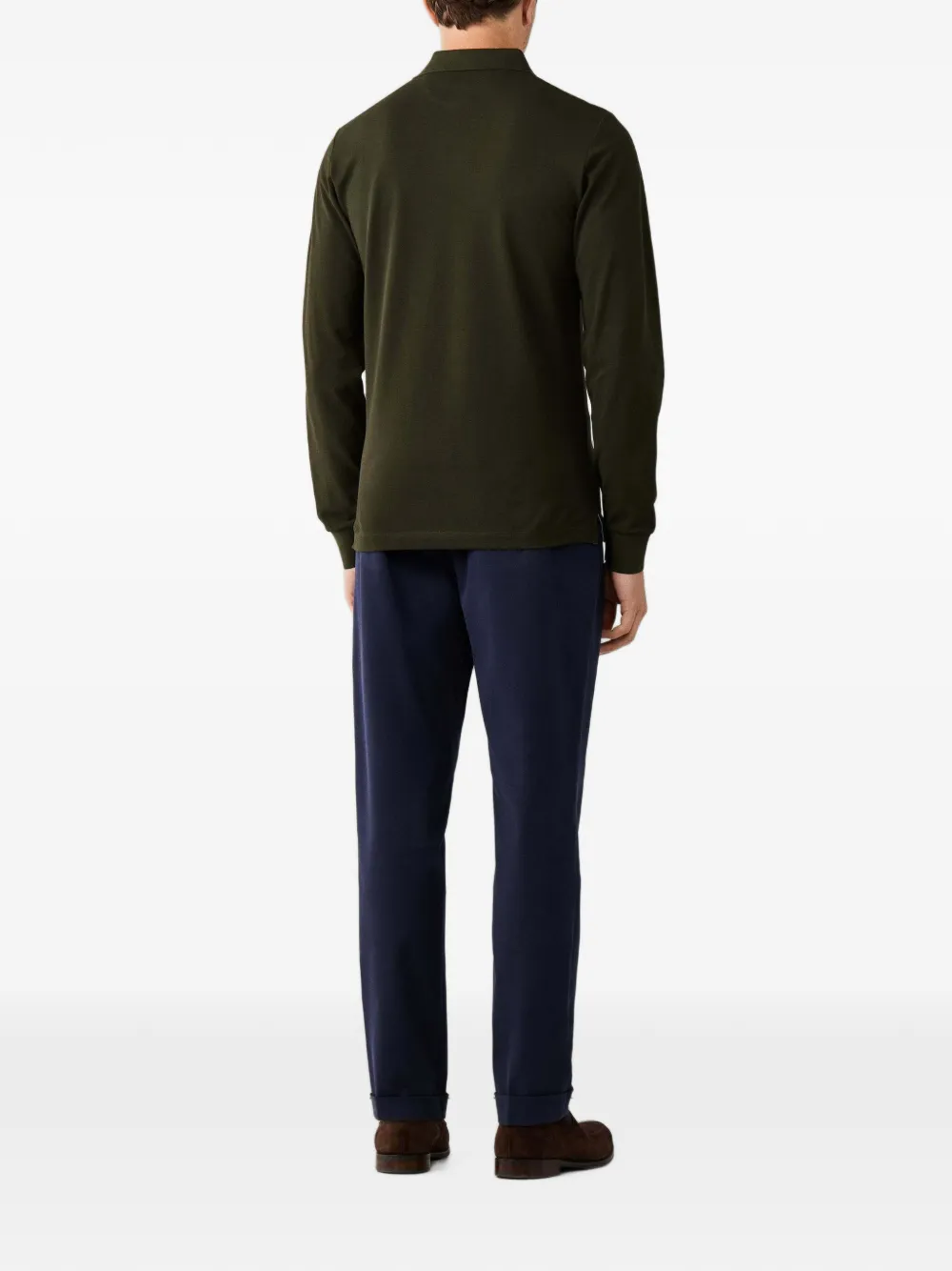 Hackett London Poloshirt met lange mouwen Groen