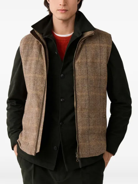 Hackett London herringbone check gilet