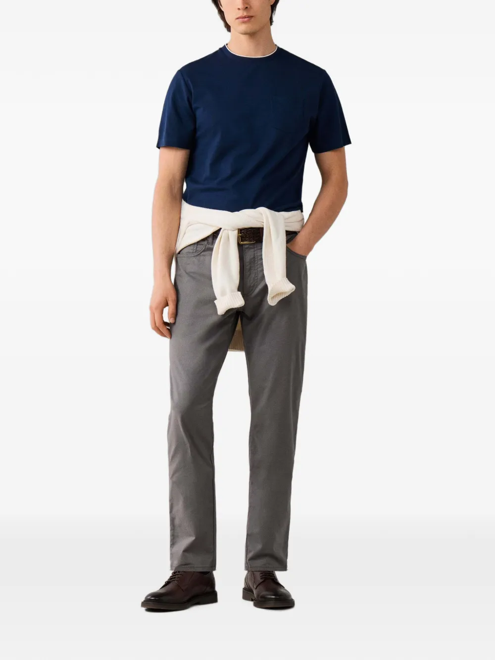 Hackett London Canvas broek met textuur Grijs