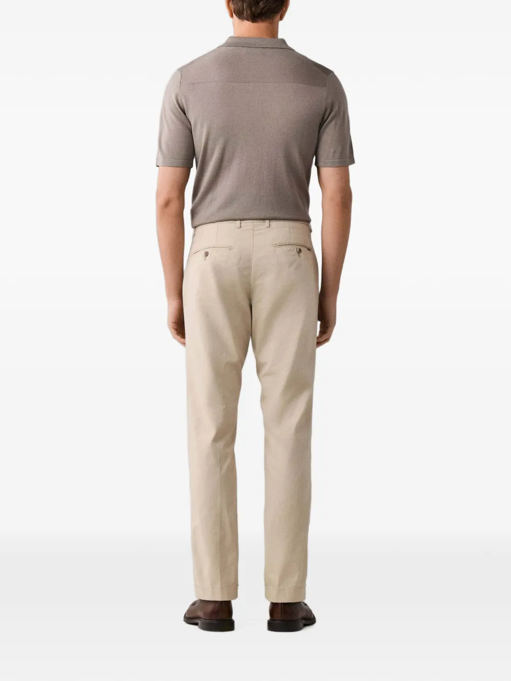 Hackett London Kensington canvas broek met textuur Beige