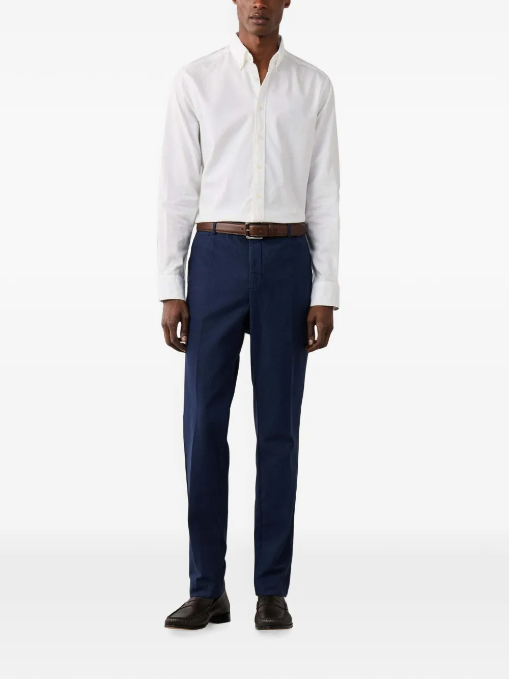 Hackett London Kensington Devon broek met knopen Blauw