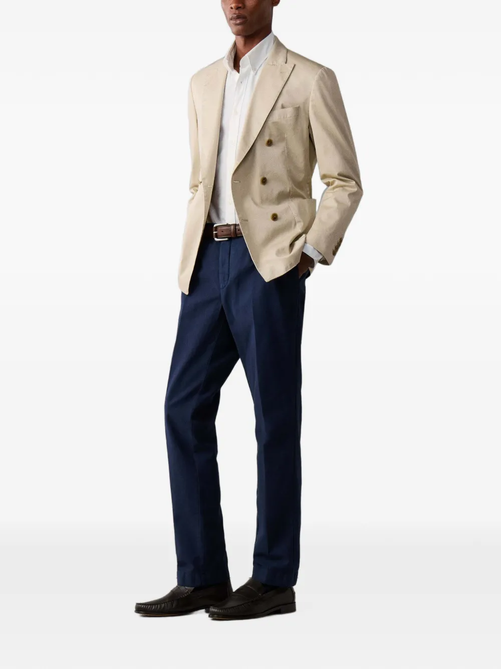 Hackett London Kensington Devon broek met knopen Blauw