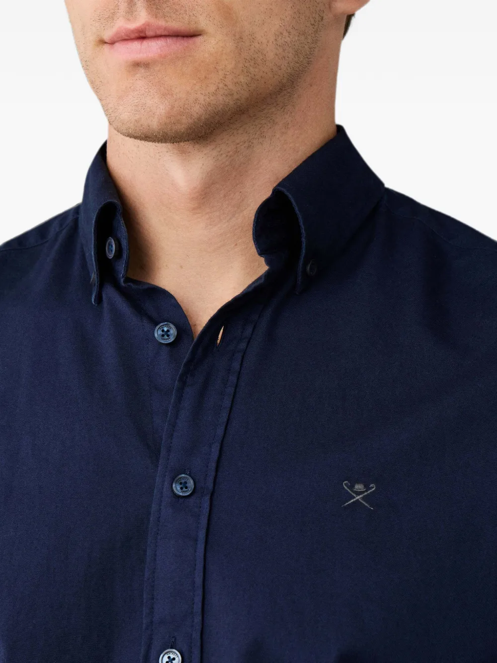 Hackett London Brompton Oxford overhemd met geverfd effect Blauw