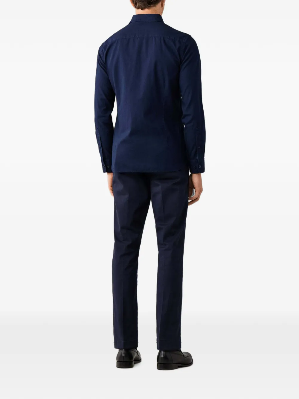 Hackett London Brompton Oxford overhemd met geverfd effect Blauw