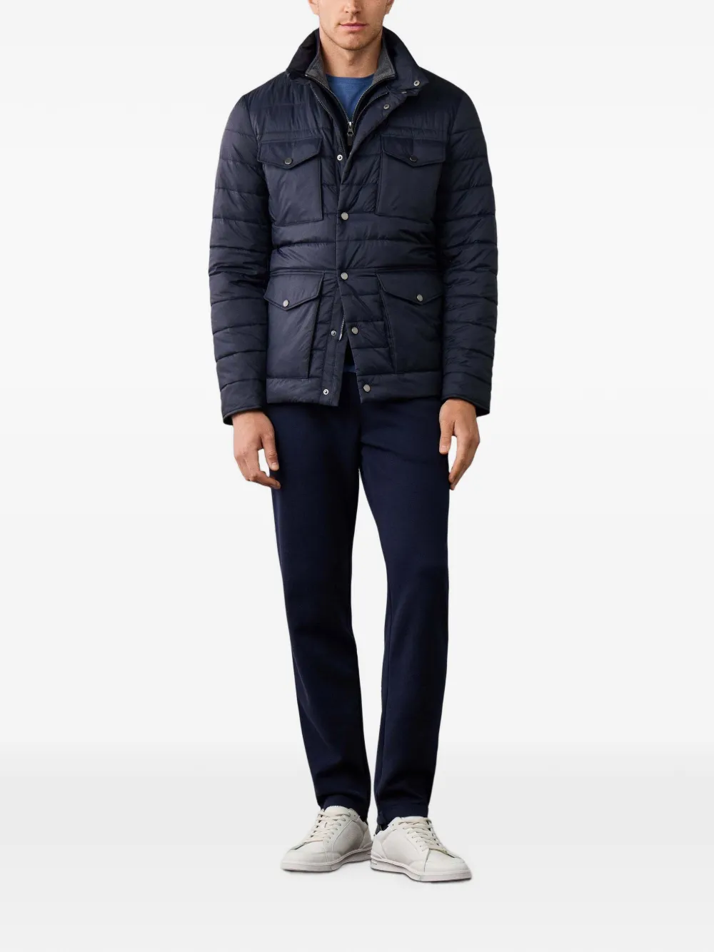 Hackett London Velospeed gewatteerd jack Blauw
