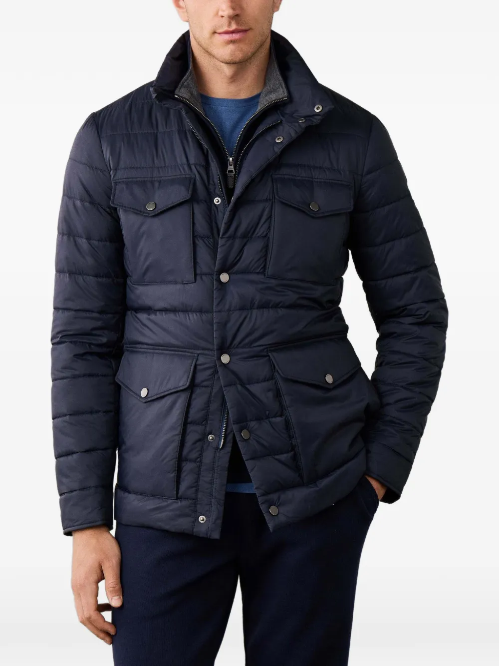 Hackett London Velospeed gewatteerd jack Blauw