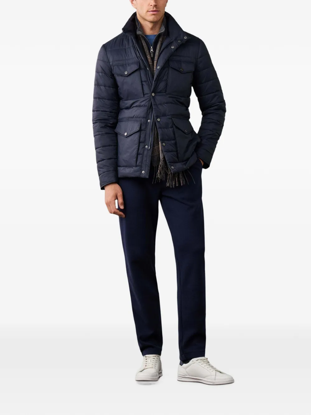 Hackett London Velospeed gewatteerd jack Blauw