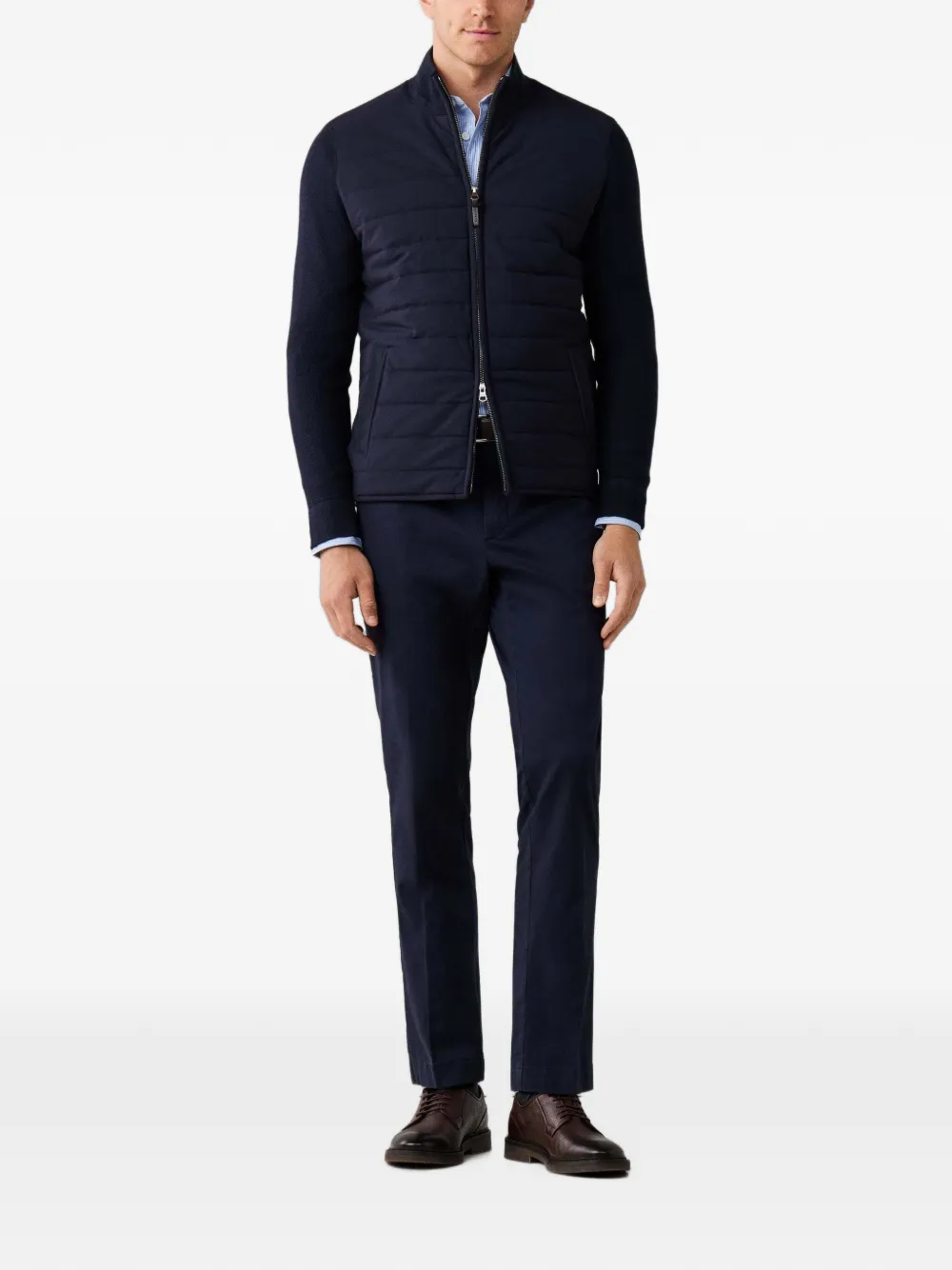 Hackett London Geweven jack met rits Blauw