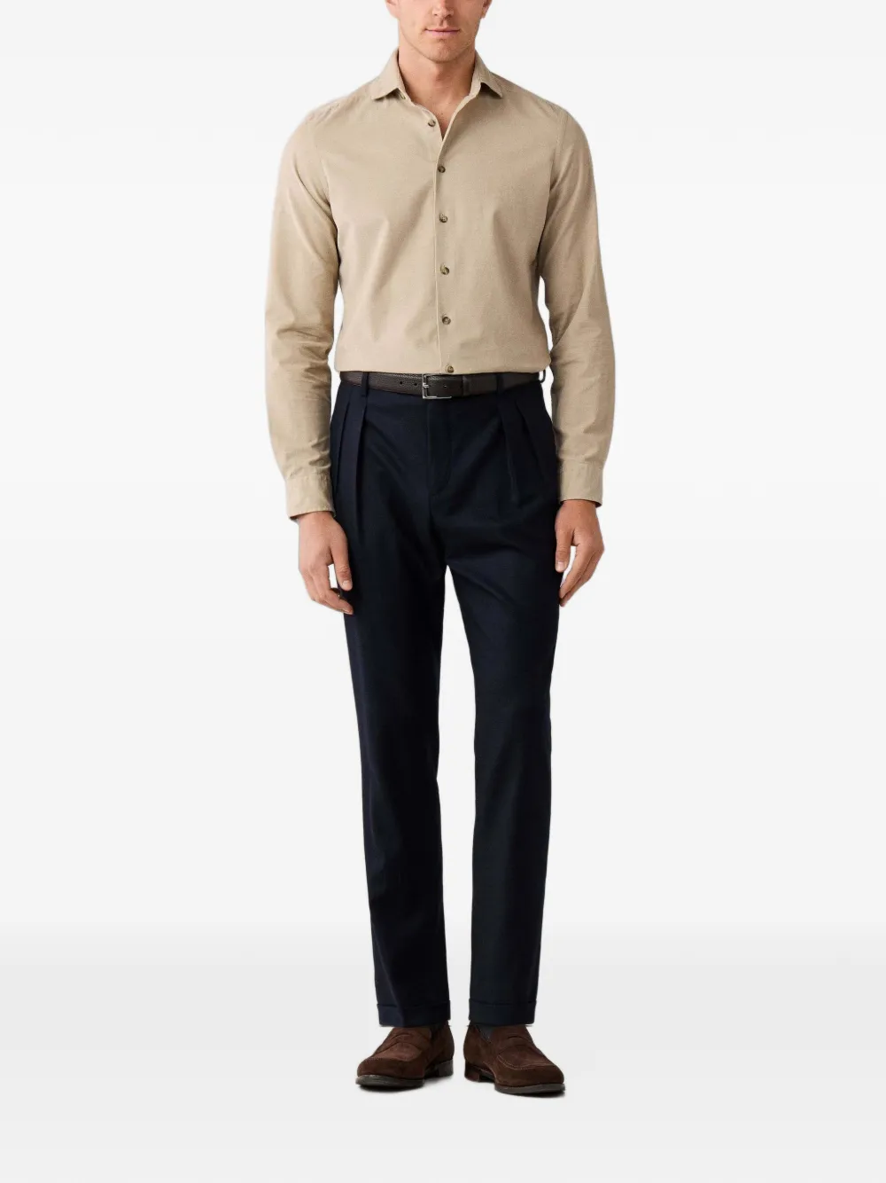Hackett London Broek met geplooid detail Blauw