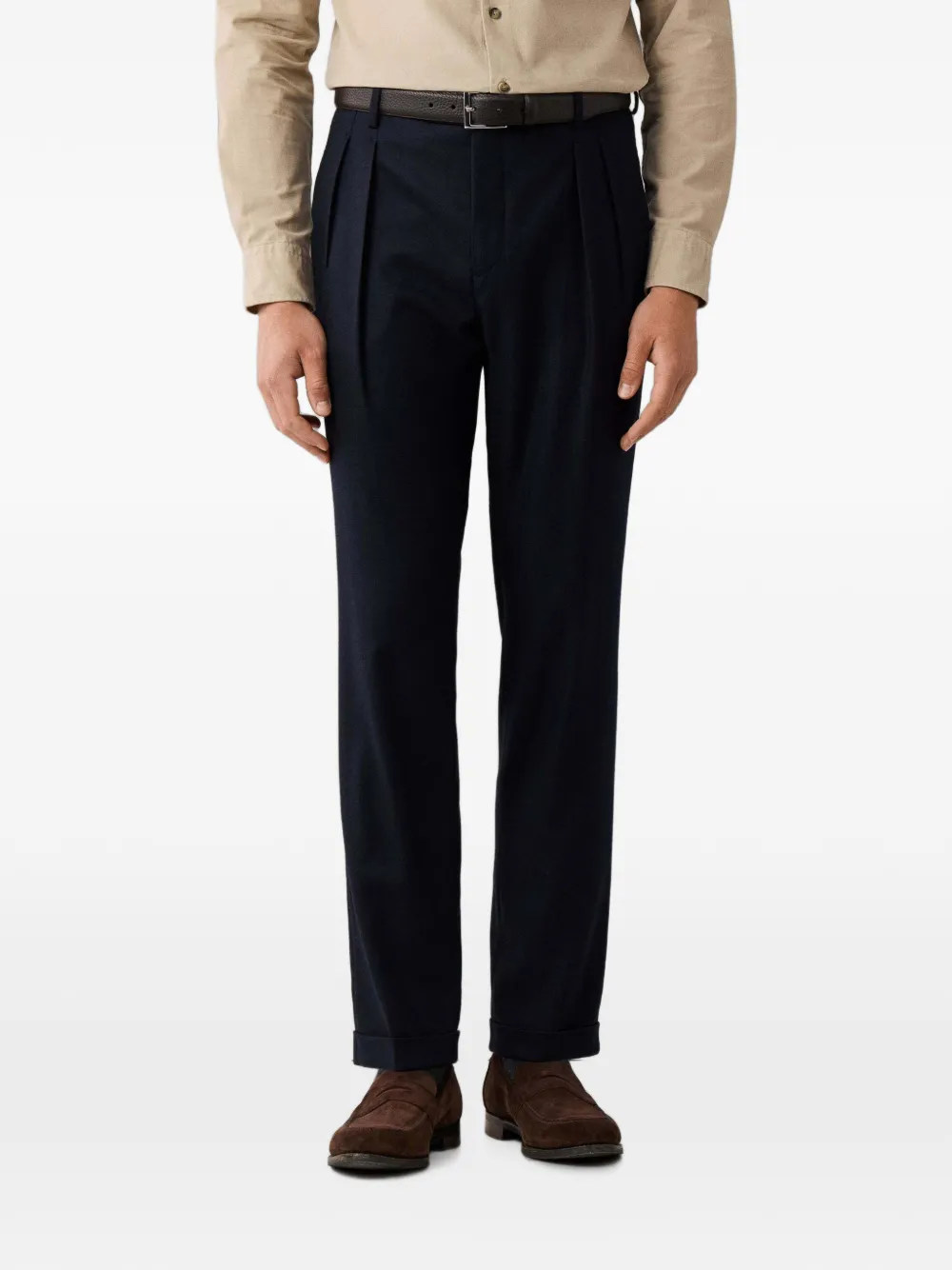 Hackett London Broek met geplooid detail Blauw