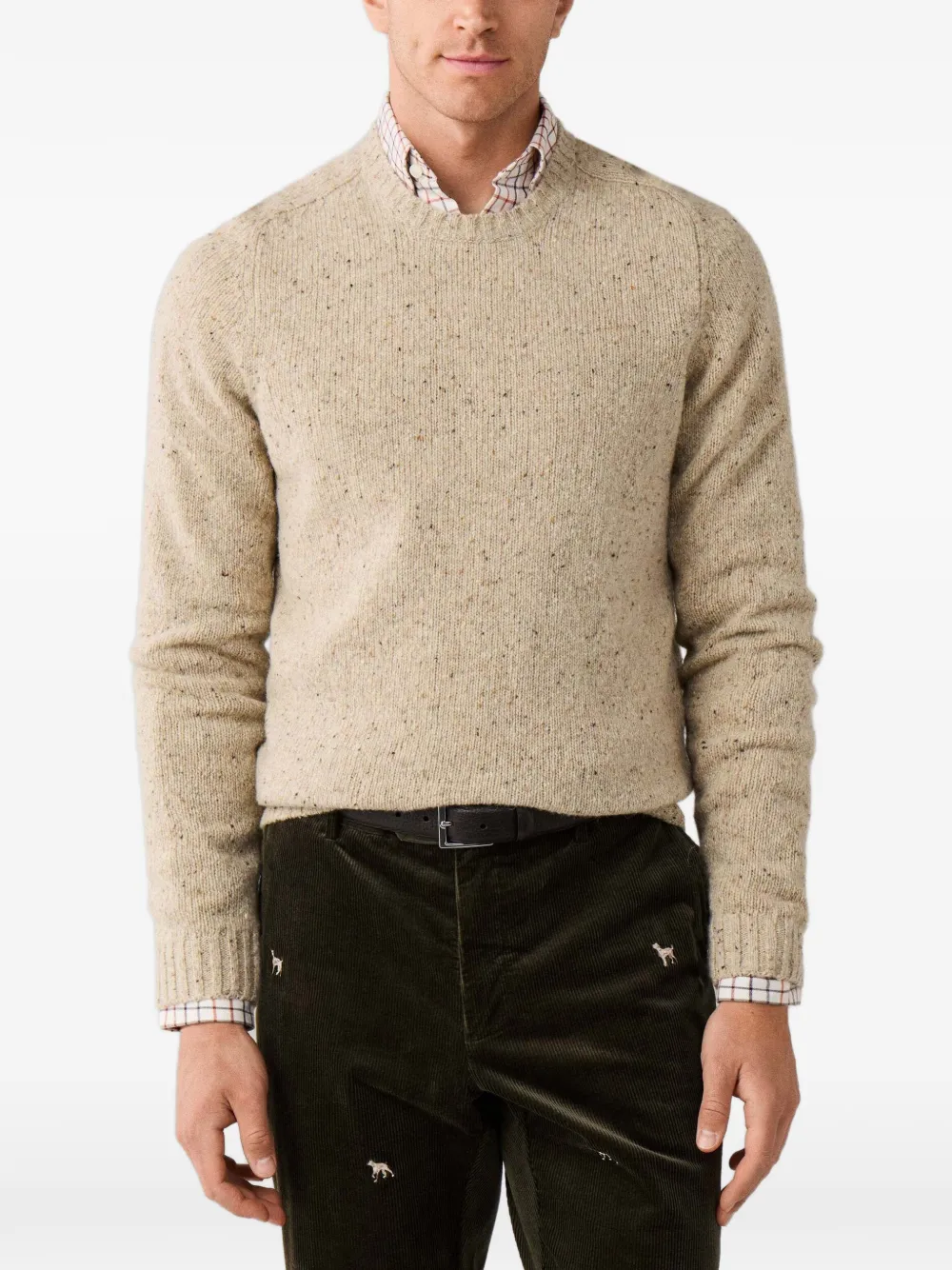 Hackett London Donegal wollen trui Beige