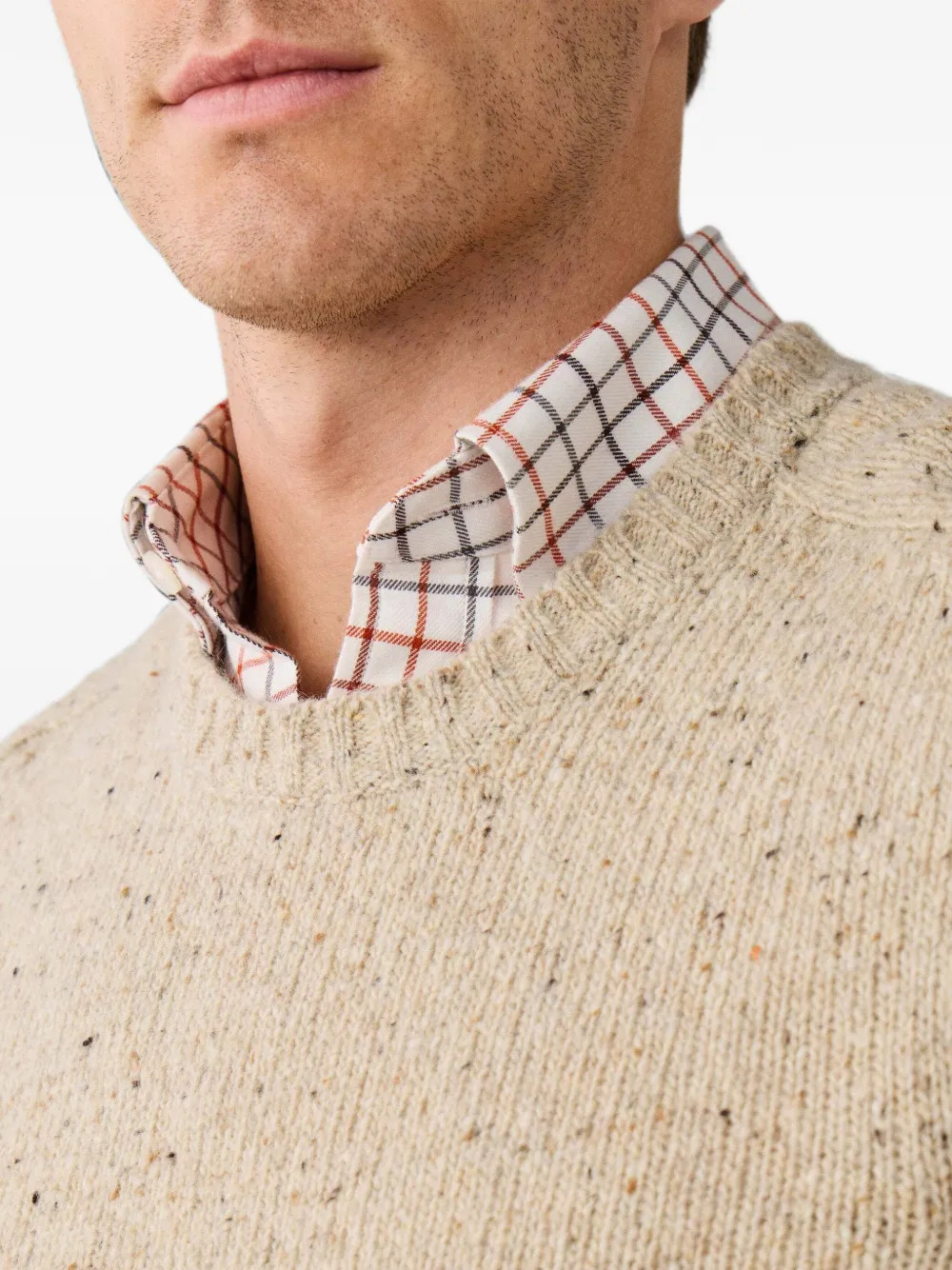 Hackett London Donegal wollen trui Beige