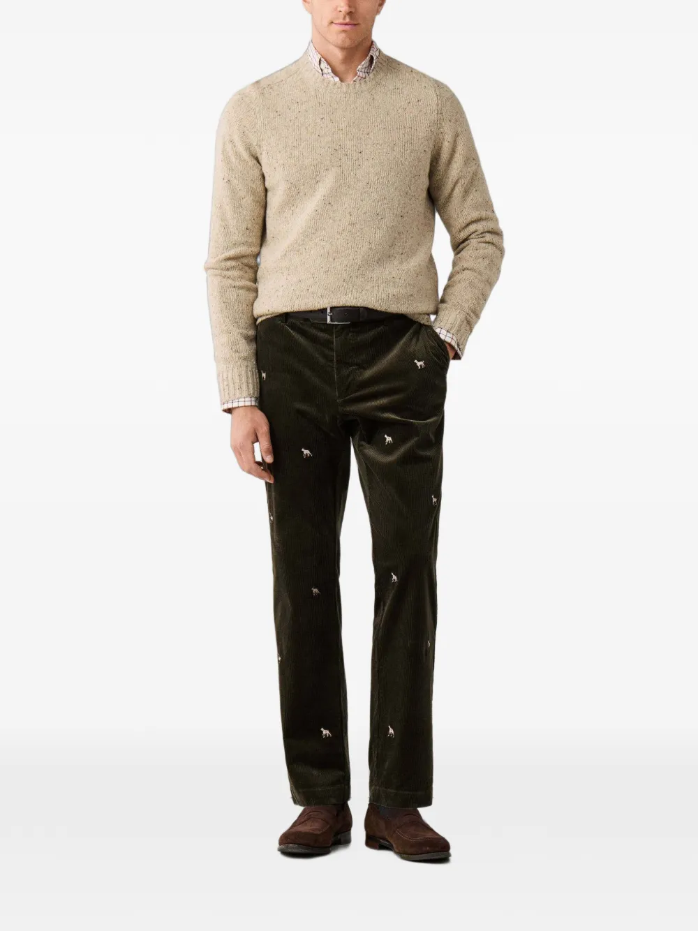Hackett London Donegal wollen trui Beige