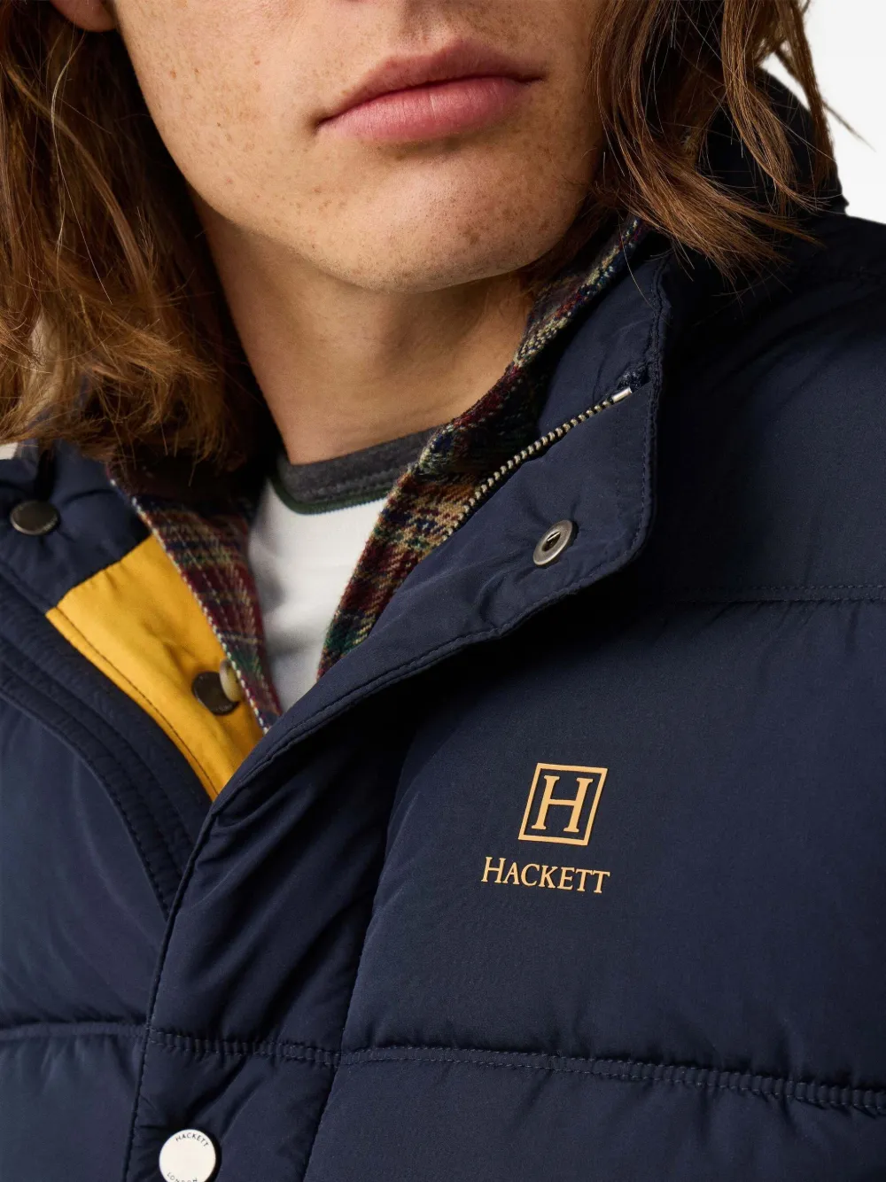 Hackett London Heritage gewatteerde gilet Blauw