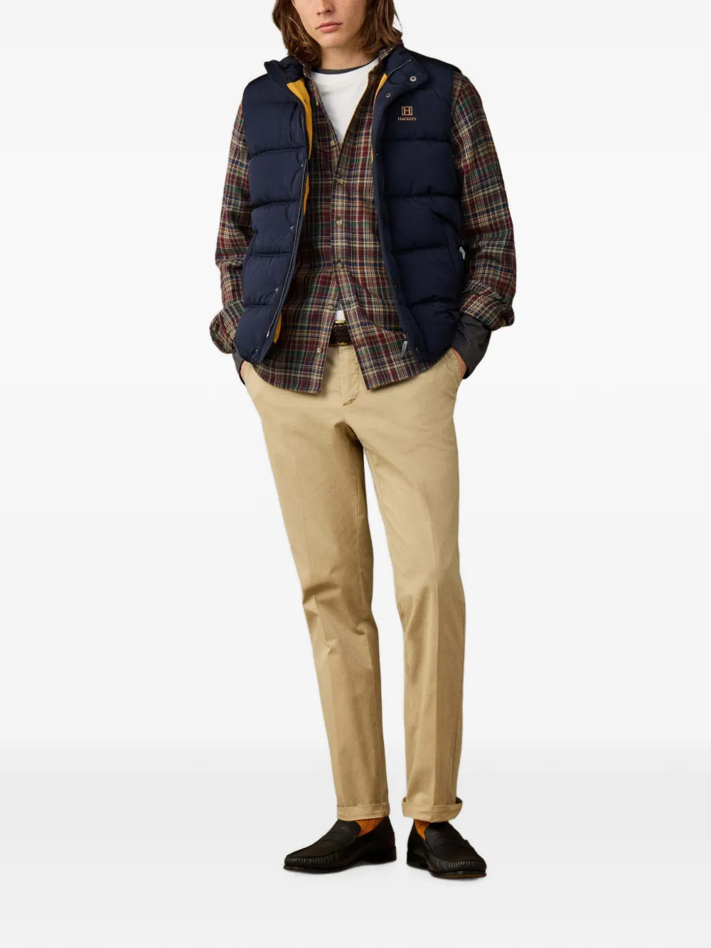 Hackett London Heritage gewatteerde gilet Blauw