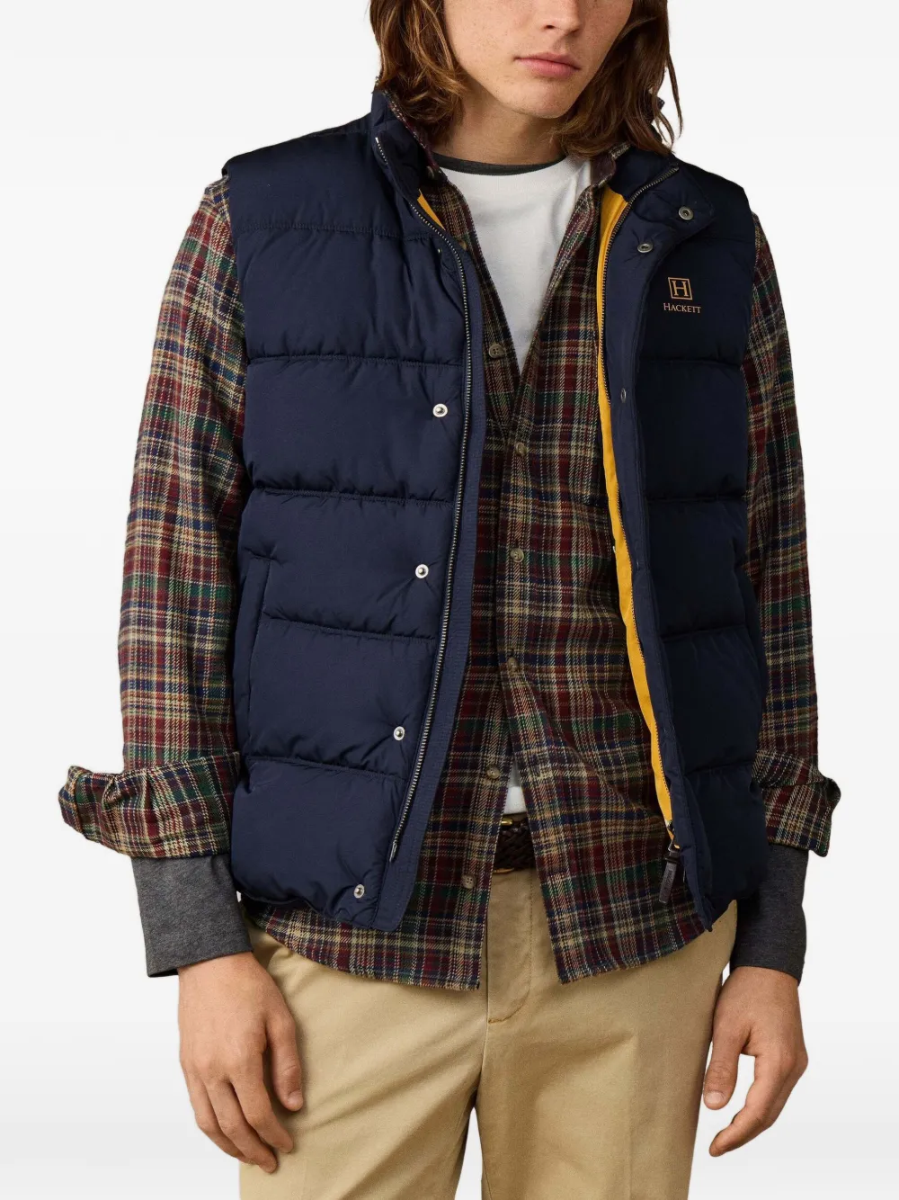 Hackett London Heritage gewatteerde gilet Blauw