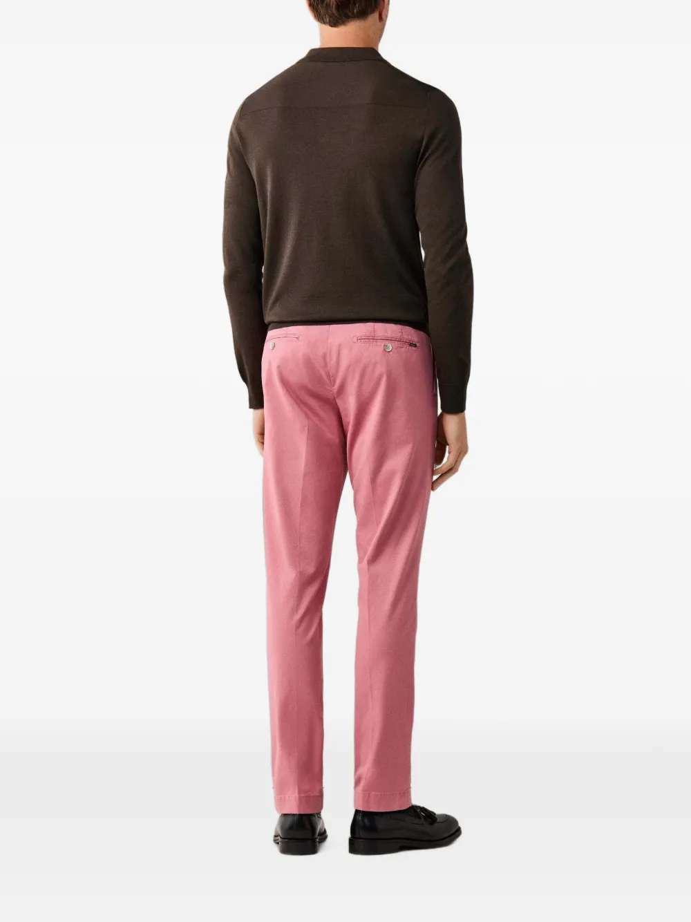 Hackett London Poloshirt met lange mouwen Bruin