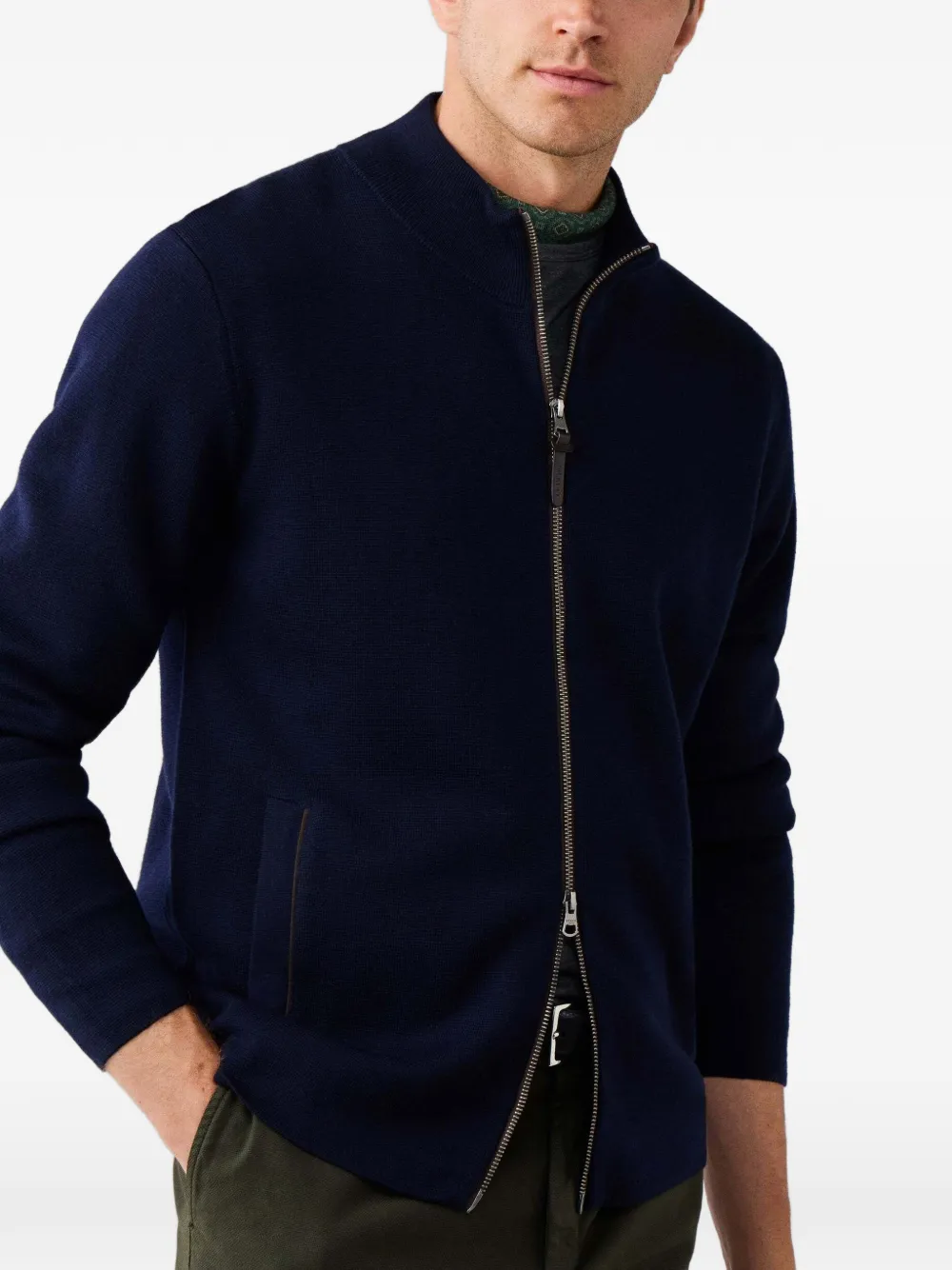Hackett London Milano vest van merinowol Blauw