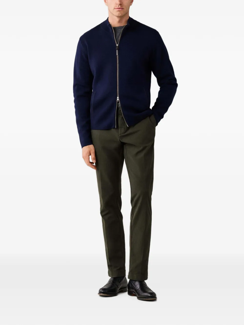 Hackett London Milano vest van merinowol Blauw