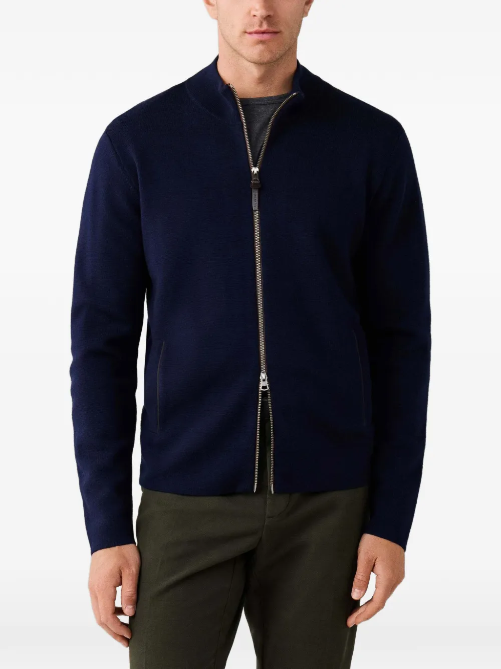 Hackett London Milano vest van merinowol Blauw