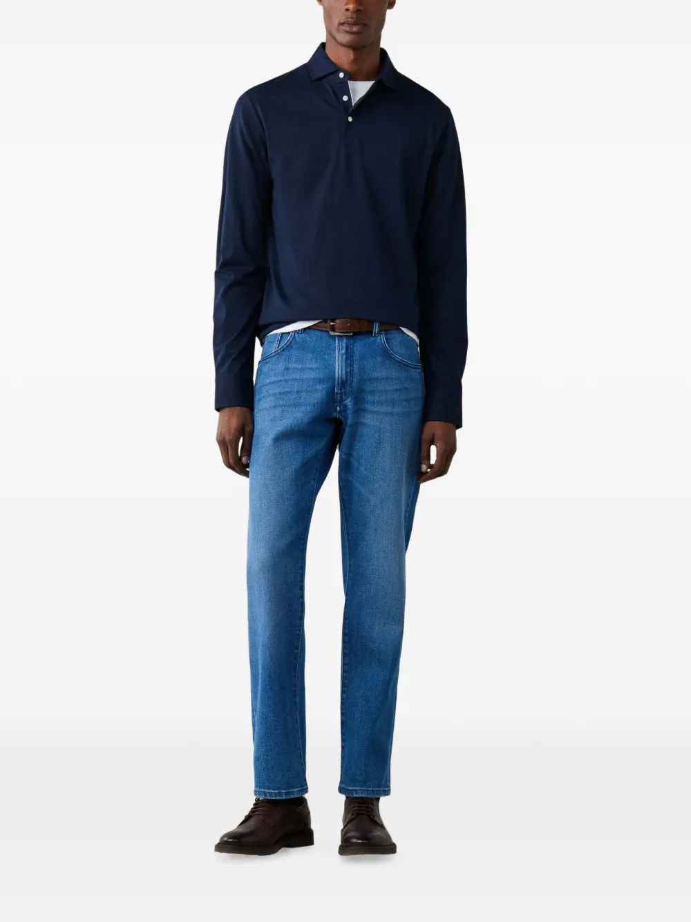 Hackett London Poloshirt met lange mouwen Blauw