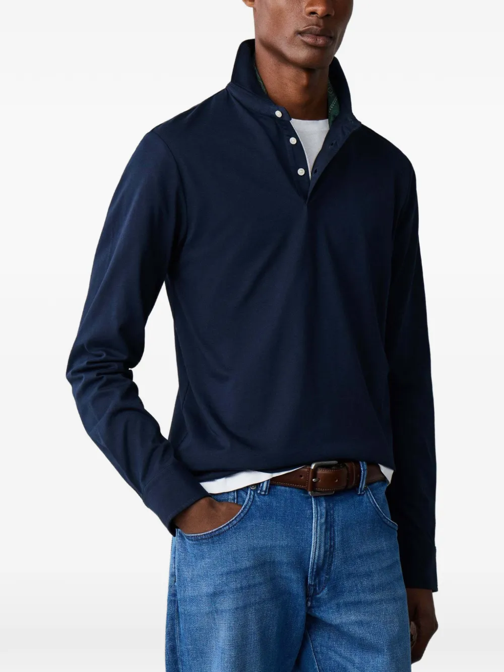 Hackett London Poloshirt met lange mouwen Blauw