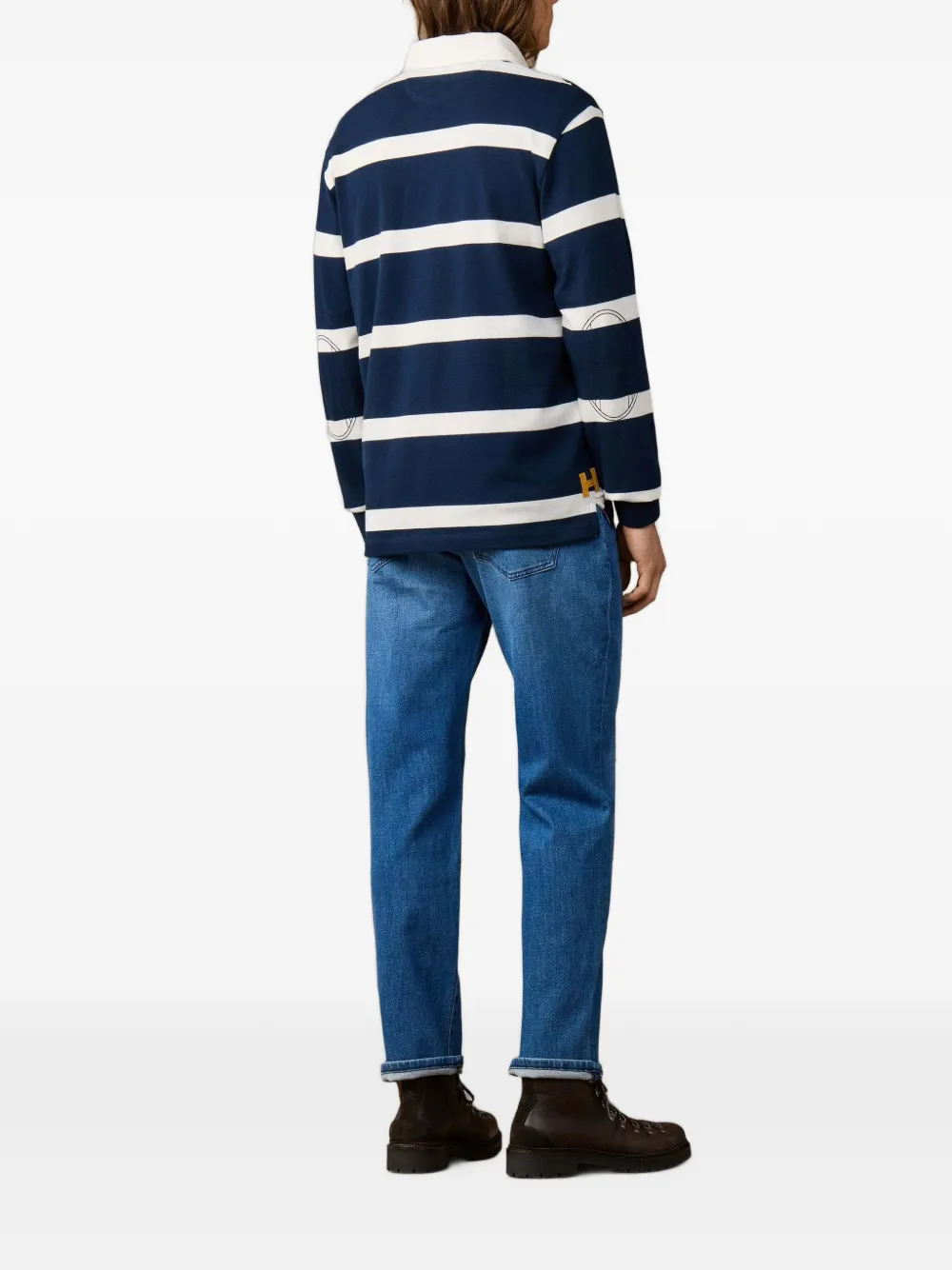 Hackett London Gestreept rugbyshirt Blauw