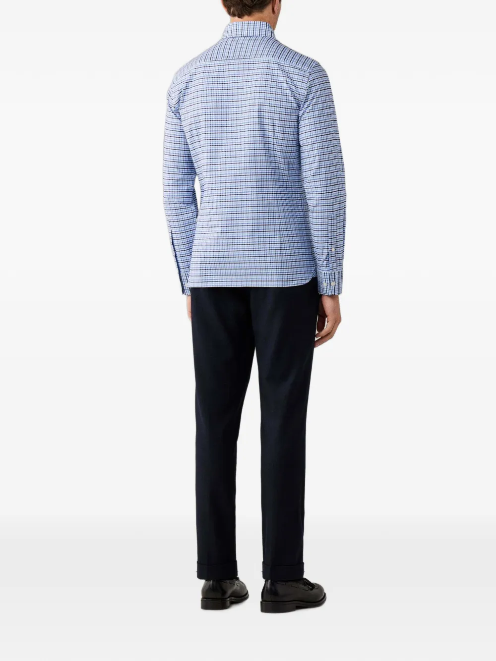Hackett London Overhemd met gingham ruit Blauw