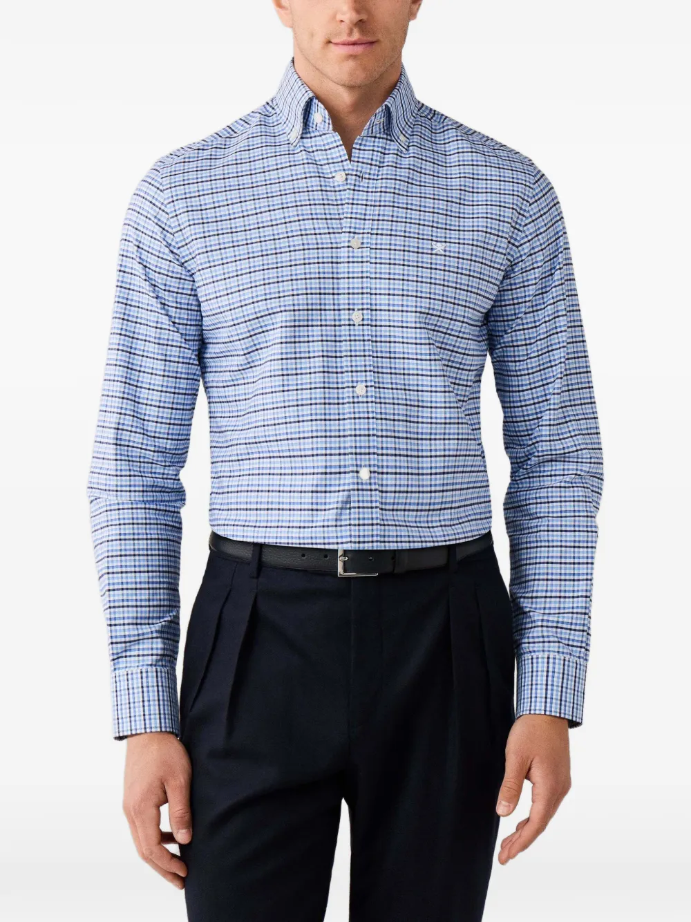 Hackett London Overhemd met gingham ruit Blauw