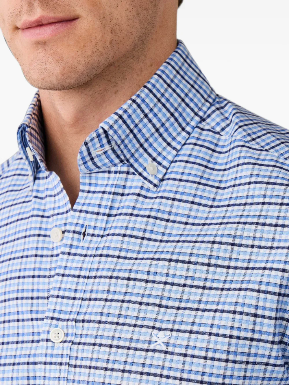 Hackett London Overhemd met gingham ruit Blauw