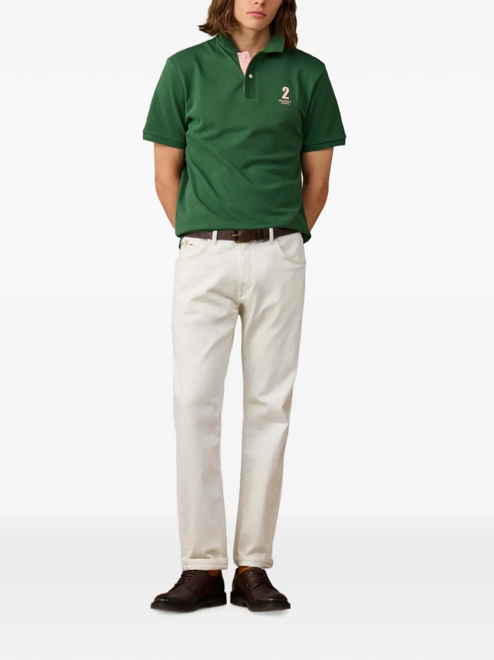 Hackett London Heritage poloshirt met logoprint Groen