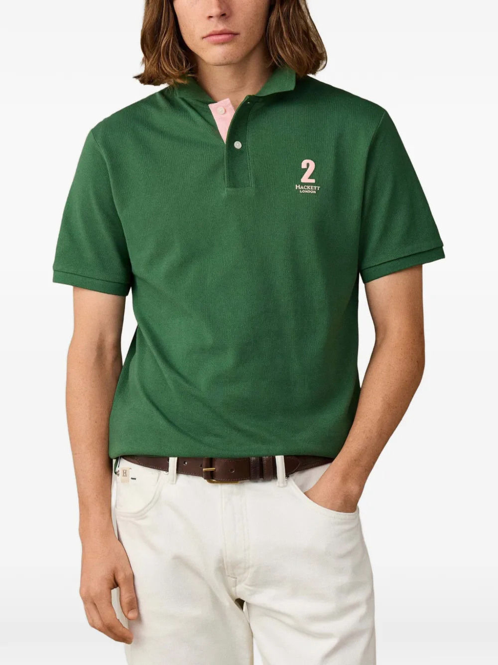 Hackett London Heritage poloshirt met logoprint Groen