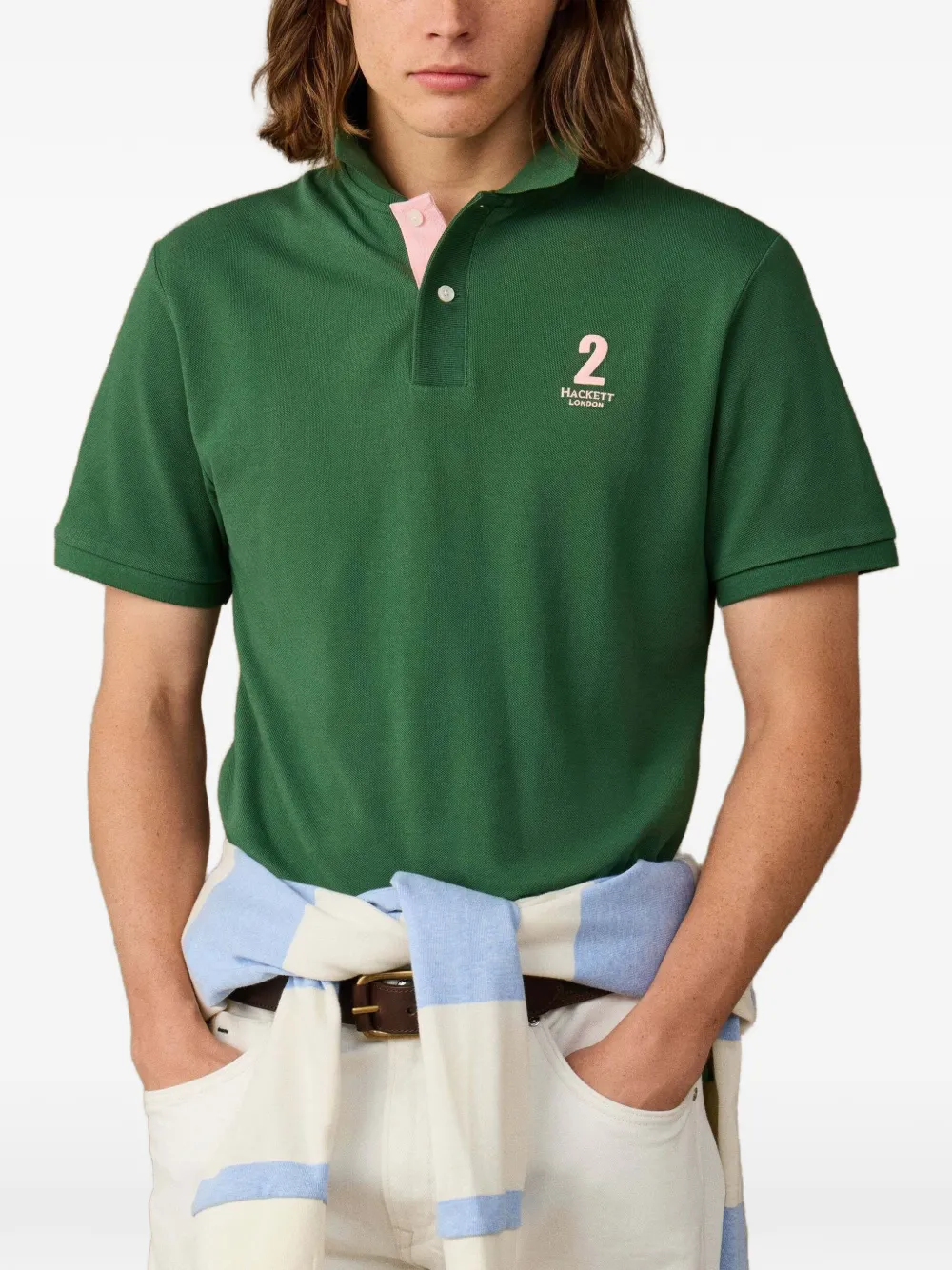 Hackett London Heritage poloshirt met logoprint Groen
