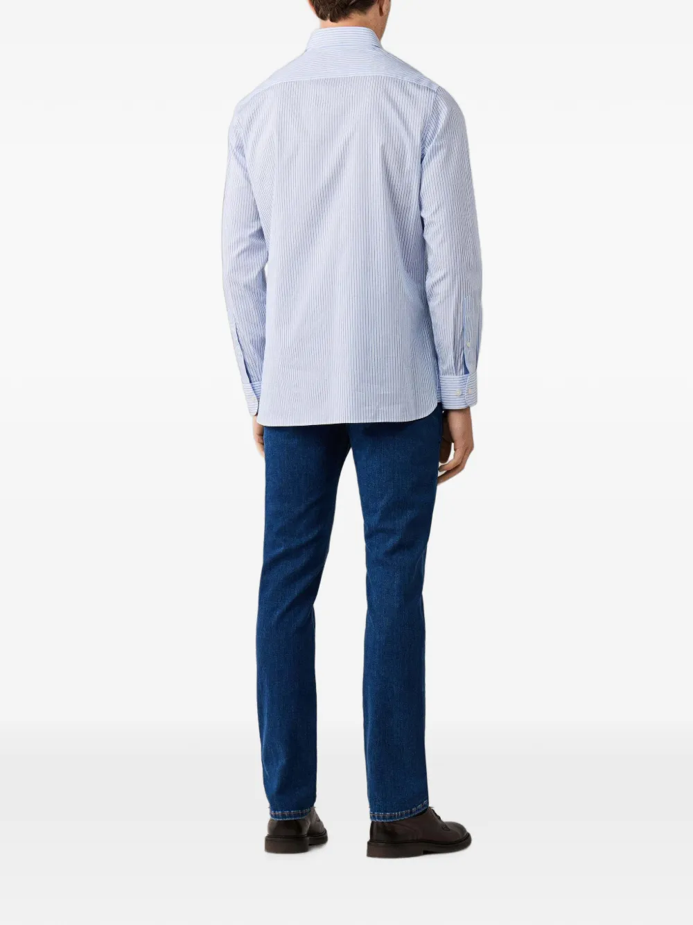 Hackett London Pimlico gestreept katoenen overhemd Wit