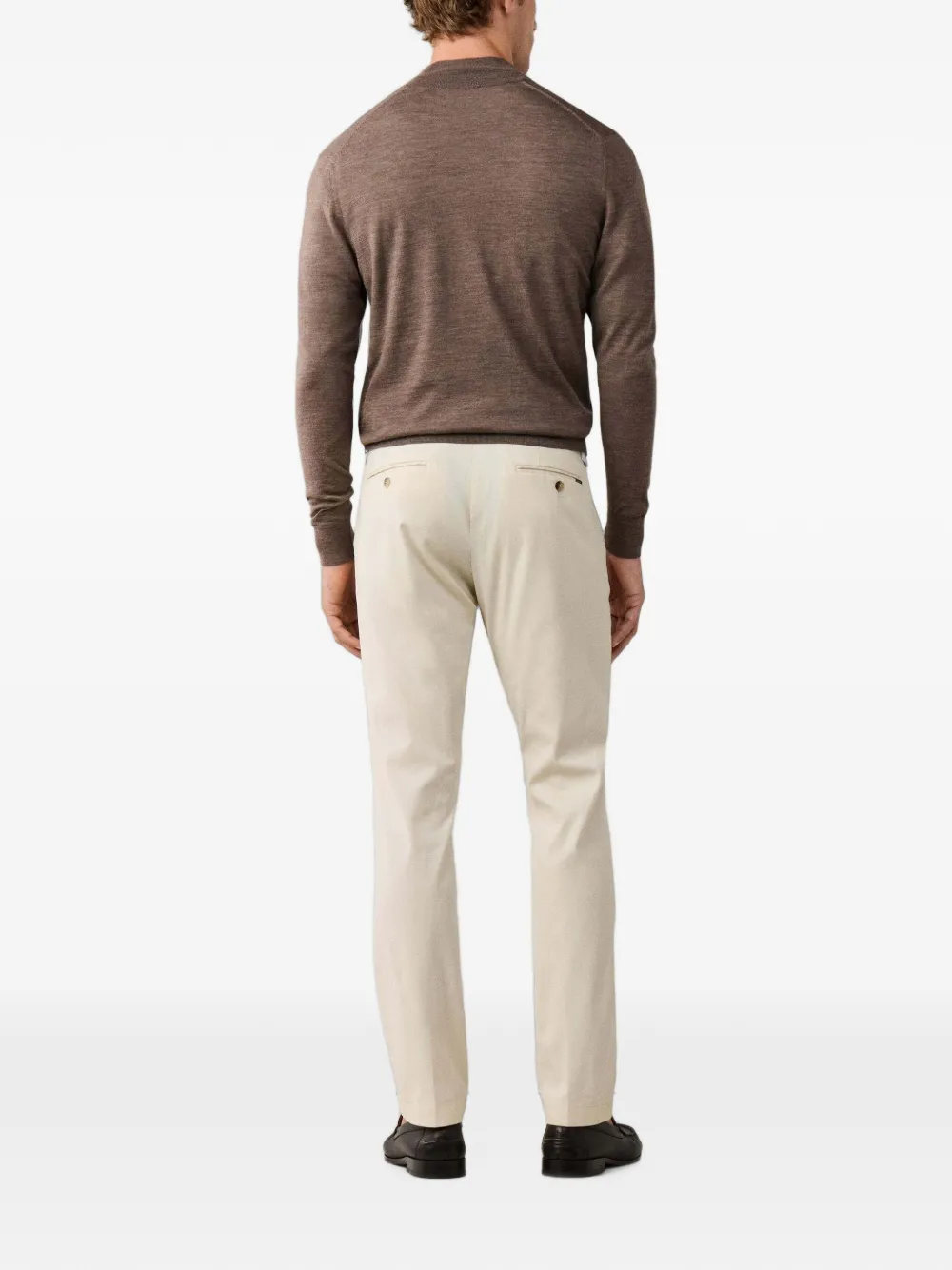 Hackett London Wollen trui met rits Bruin