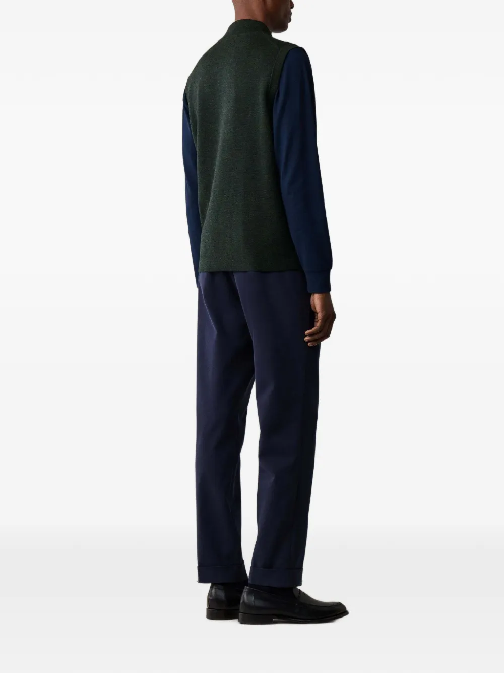 Hackett London Milano gebreid vest van merinowol Groen