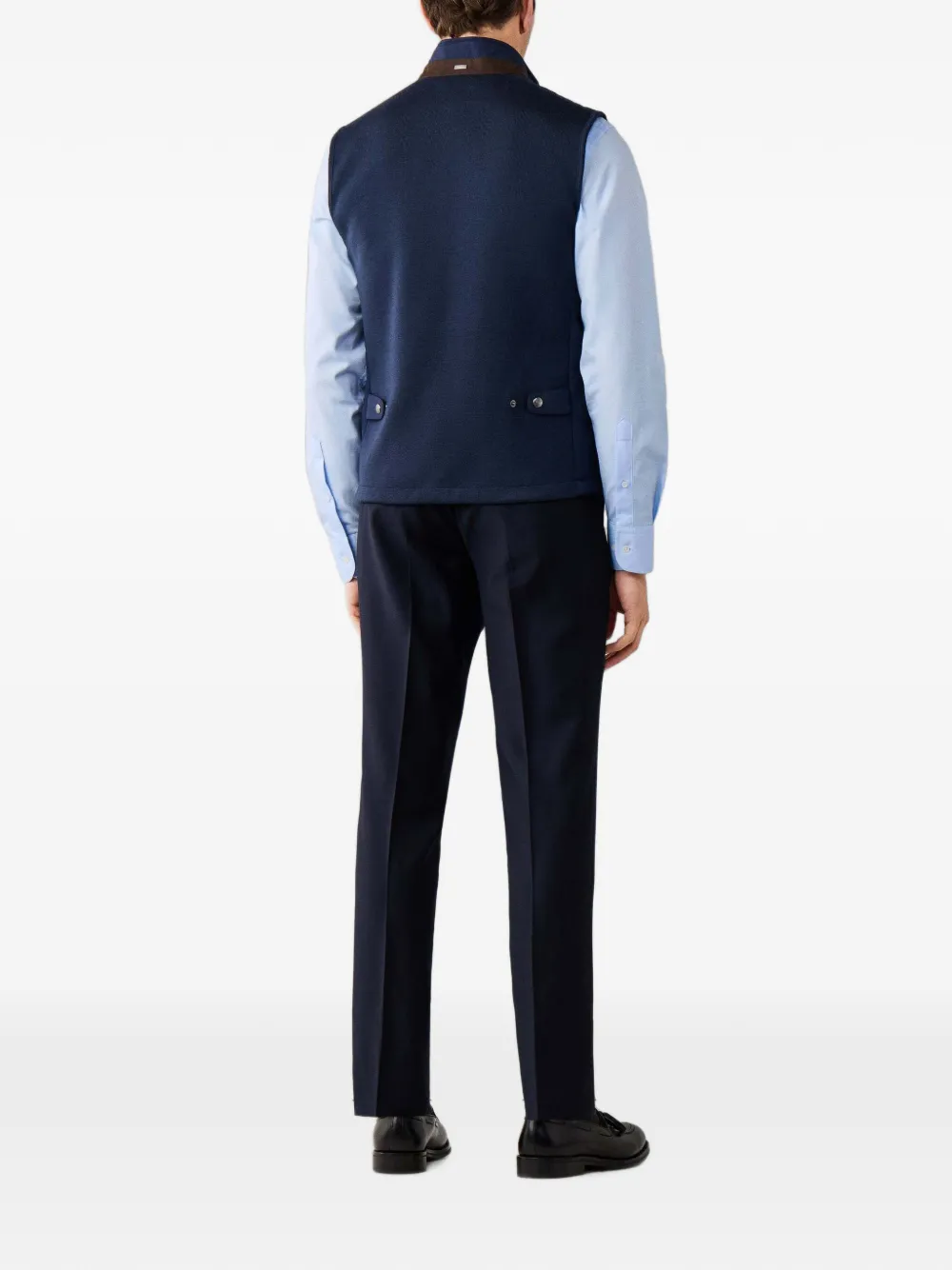 Hackett London Windsor bodywarmer met vlakken Blauw