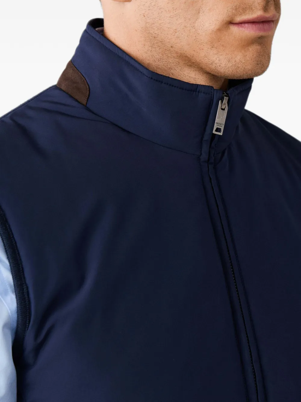 Hackett London Windsor bodywarmer met vlakken Blauw