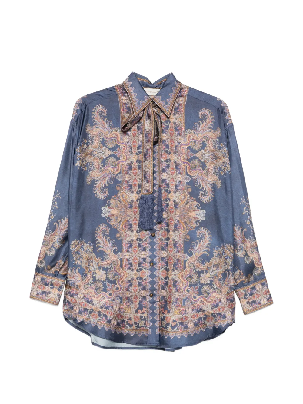 ZIMMERMANN paisley-print pussy-bow shirt - Blau