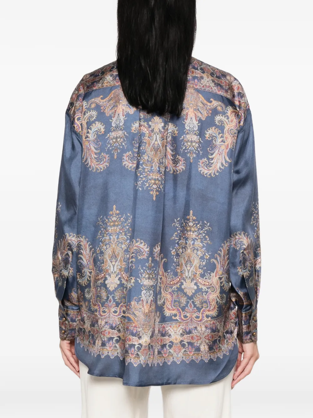 ZIMMERMANN paisley-print pussy-bow shirt Blauw