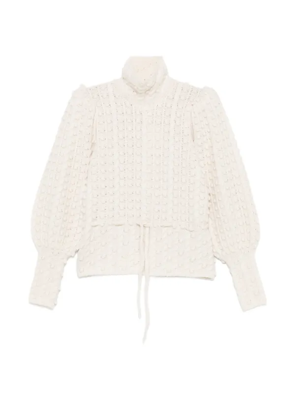 Zimmermann Valiant Wool Bauble Sweater in White
