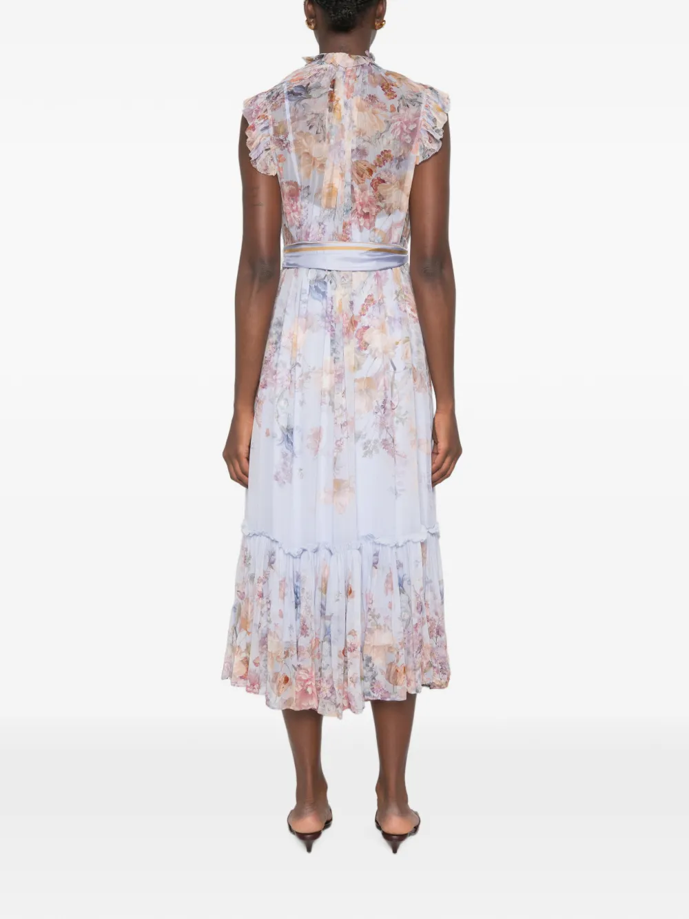 ZIMMERMANN Valiant jurk met fladderprint Blauw