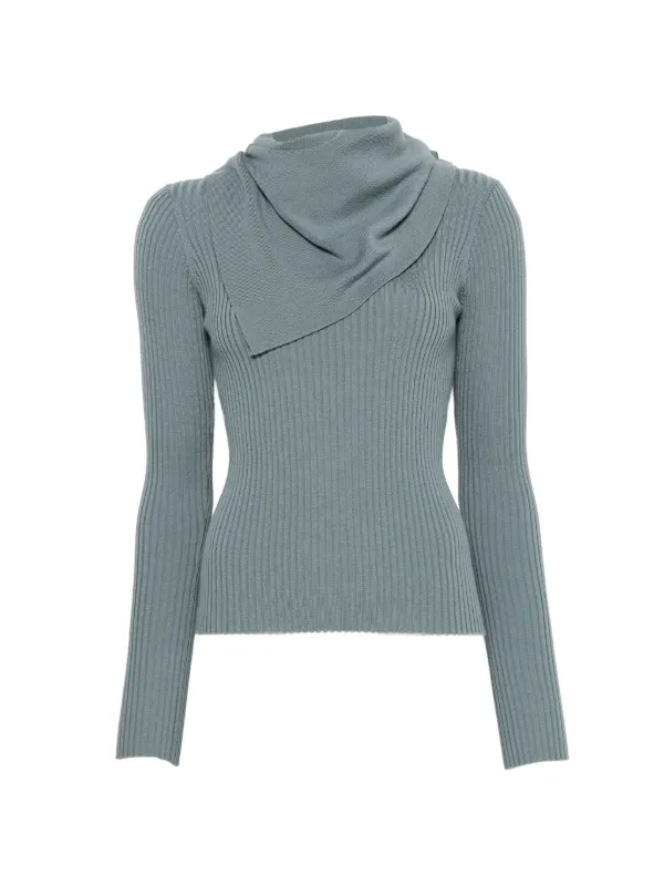 Zimmermann Valiant Merino Scarf Top in Blue
