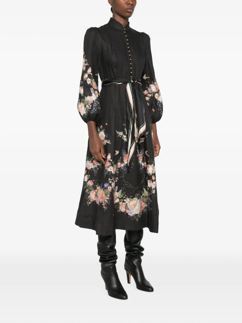 ZIMMERMANN Valiant button-up maxi-jurk Zwart