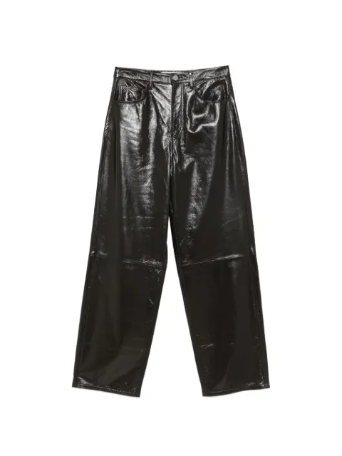 Róhe pantalones de cuero lacados estilo baggy